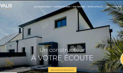 Page d'accueil du site officiel de Maisons Novalis